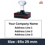 Company Address Crystal Diamond Pre-Inked Rubber Stamp – Self-Inked Custom Rubber Stamp for Office & Business Use